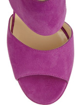 Purple 4 3/4'' High Heel Suede Platform Zipper Fashion Shoes