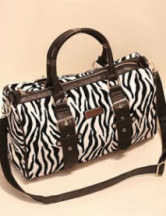 Zebra-Printed Zip Closure Buckle PU Womens Bag