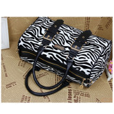 Zebra-Printed Zip Closure Buckle PU Womens Bag