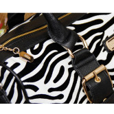 Zebra-Printed Zip Closure Buckle PU Womens Bag