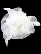 Fabulous White Plume net Broche de mariée