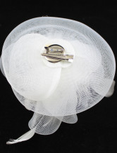 Fabulous White Plume net Broche de mariée