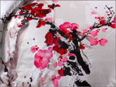 Ensemble de literie blanc et rouge oriental de housse de couette de coton 
