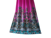 Robe Pour Femme Sans Manche Cou V Profond Polyester Coton Fuchsia Bohémienne Splendide 