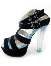 Color Block Strappy Buckle Ankle Strap Sheepskin Suede Womens Gladiator Sandals