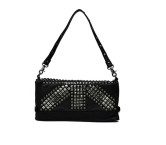 Black Cool Studded Union Jack PU Shoulder Bag