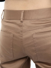 Équipé de coton brun Womens Straight pantalon