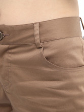 Équipé de coton brun Womens Straight pantalon