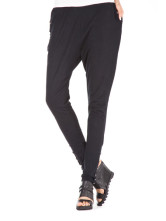 Confortable noir Terylene Spandex Womens Harem Pants