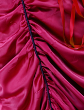 Robe classique de Lolita de fleur noire et rouge foncée en satin 