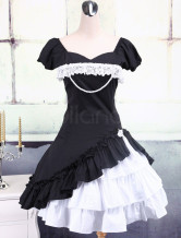 Robe de lolita noire et blanche de Lolita en fil