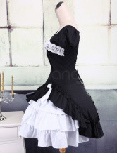 Robe de lolita noire et blanche de Lolita en fil