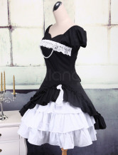 Robe de lolita noire et blanche de Lolita en fil