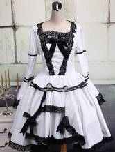 Robe de lolita gothique Taillée Dentelle Noire et Blanche 