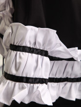 Ride de lolita dentelle noire et blanche en coton et Robe gothique de Lolita en coton