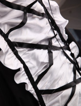 Ride de lolita dentelle noire et blanche en coton et Robe gothique de Lolita en coton