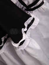 Ride de lolita dentelle noire et blanche en coton et Robe gothique de Lolita en coton