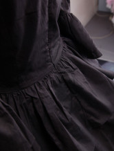 Robe de Lolita de style Punk noire en coton de manches longues  