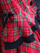 Robe classique scolaire de Lolita noire et rouge de manches longues en coton