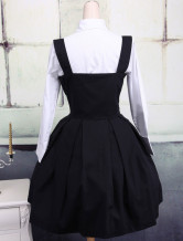 Chemise blanche de manches longues en coton et Jupe noire de Lolita en coton 