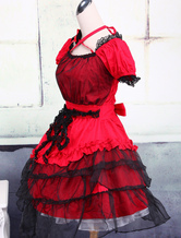 Robe rouge et classique de Lolita en fil