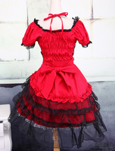 Robe rouge et classique de Lolita en fil