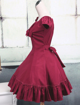 Cotton Fuchsia Red Ruffles Classic Lolita Dress