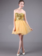 Robe de Cocktail fil Sweet or sans bretelles Sweetheart Mini longueur