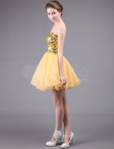 Robe de Cocktail fil Sweet or sans bretelles Sweetheart Mini longueur