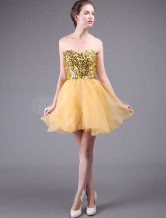 Robe de Cocktail fil Sweet or sans bretelles Sweetheart Mini longueur