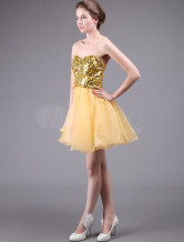 Robe de Cocktail fil Sweet or sans bretelles Sweetheart Mini longueur