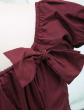 Robe classique de Lolita en coton de manches courtes et nœud papillon de ride  