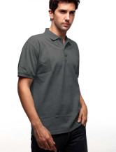 Gris foncé 60% coton 40% polyester manches courtes Polo Hommes
