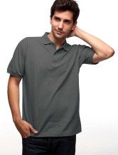 Gris foncé 60% coton 40% polyester manches courtes Polo Hommes