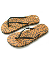 Flat Leopard Printed Cloth Womens Flip Flops