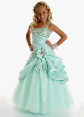 A-line Spaghetti Floor Length Flower Girl Dress