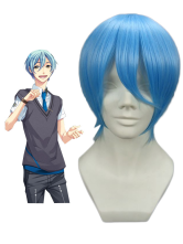 Light Blue 32cm Starry Sky Ayanami ReiKanakubo Homare Nylon Cosplay Wig