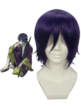 Purple Gintama Takasugi Shinsuke 35cm Anime Nylon Cosplay Wig