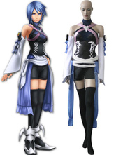 Kingdom Hearts Black And Blue Satin Spandex Leather Cosplay Costume