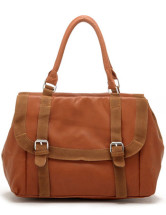 37*18*27cm Modern Brown PU Leather Women's Tote Handbag