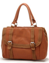37*18*27cm Modern Brown PU Leather Women's Tote Handbag