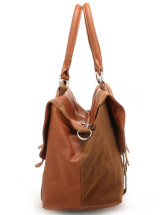 37*18*27cm Modern Brown PU Leather Women's Tote Handbag