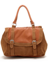 37*18*27cm Modern Brown PU Leather Women's Tote Handbag