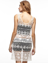 Transparent en ivoire 95 % coton 5 % Polyester Womens Crochet haut