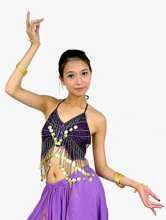 Violet Imité Sequin soie Belly Dance Bra