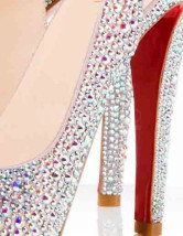 4 3/4'' High Heel White Lint Womens Fashion Open Toe Shoes