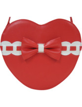 Lovely Lolita Pattern Heart Shaped PVC PU Womens Shoulder Bag