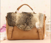 Beautiful Faux-Fur PU Buckles Womens Bag