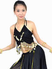 Noire Imité soie Sequin Bra Belly Dance