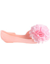 Sweet Pink Plastic Flower Decoration Women's Jelly Sandals